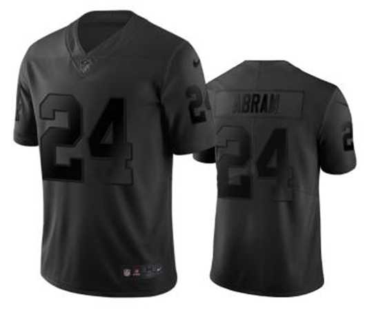 Nike Raiders 24 Johnathan Abram All Black Vapor Untouchable Limited Jersey Dyin